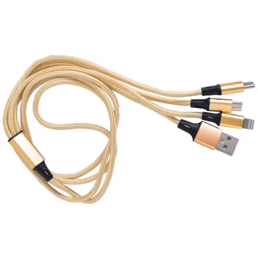 Gold 3-in-1 Charging Cable Gold